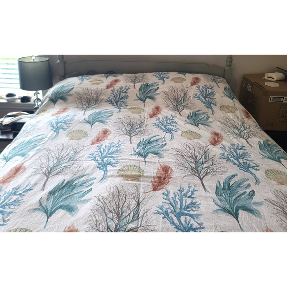 Pottery Barn Del Mar Cotton Coastal Percale Duvet Cover Full/Queen - Picture 4 of 10